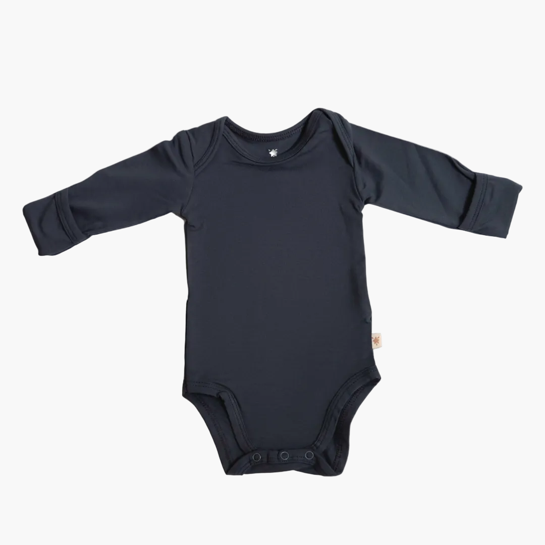 Body manga longa para recém-nascido em viscose cinza Tutum